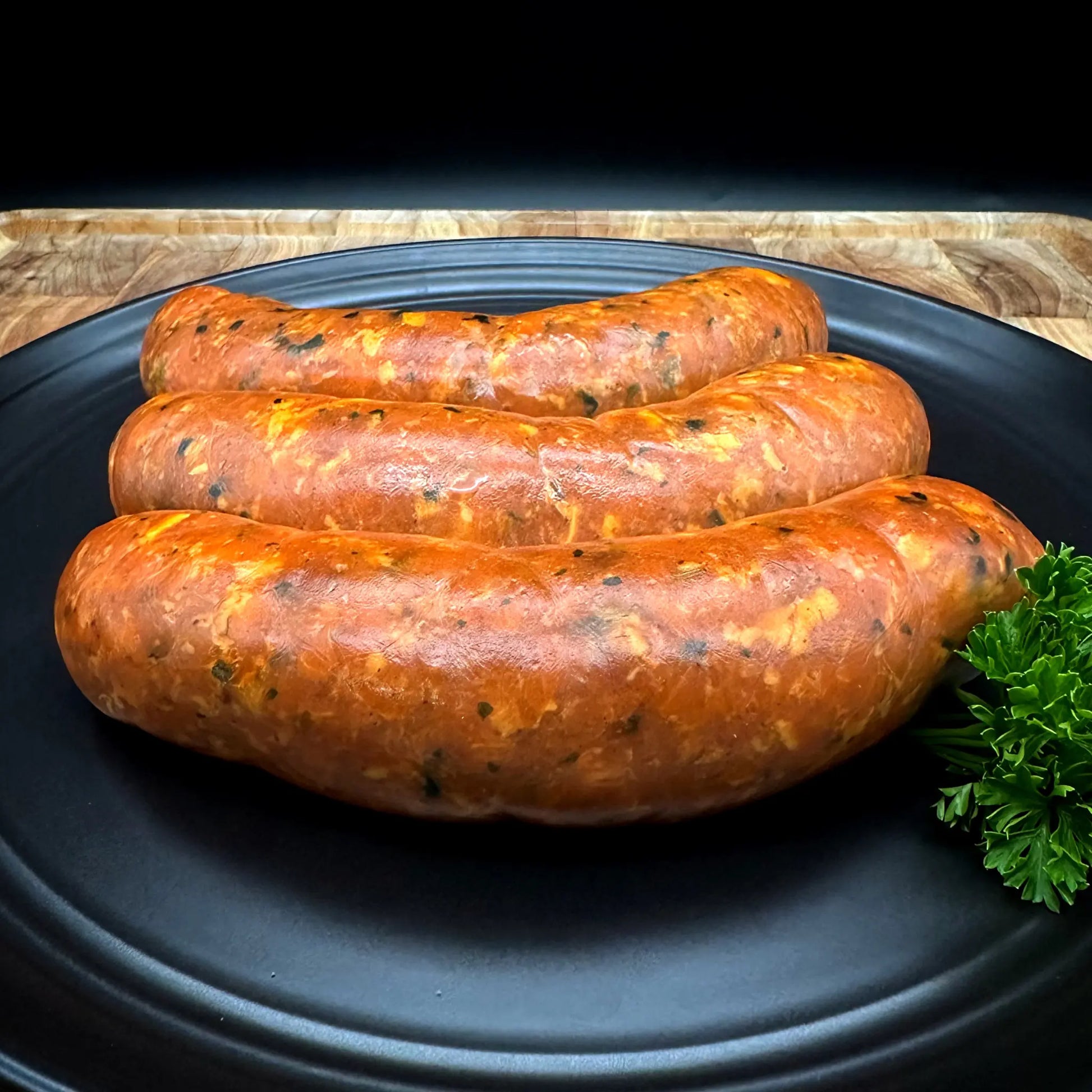 Image of Chicken Habanero Chorizo, showcasing a juicy chicken sausage with dried and fresh habaneros, ideal for grilling or smoking.