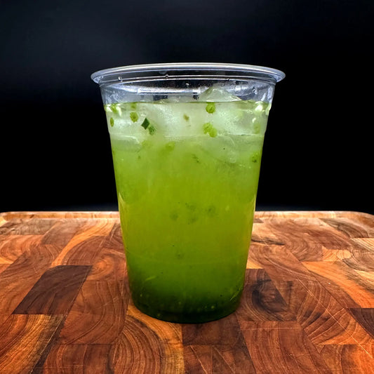 Image of Cucumber Lime Agua Fresca, a refreshing drink made with fresh cucumber and lime, sweetened with La Morena Mexican brown sugar.