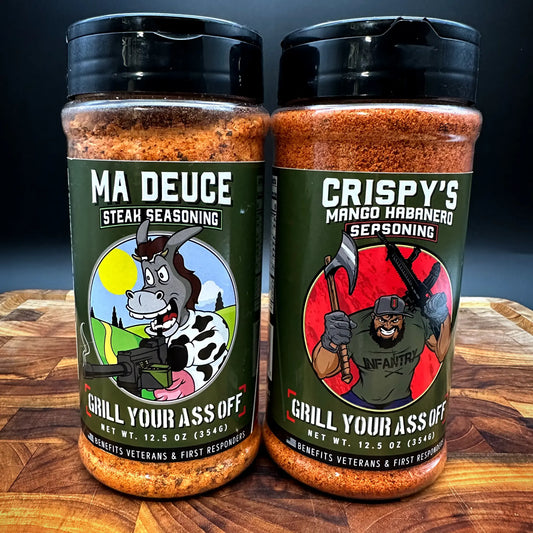 A set of Seasoning Combo 2 by GYAO, including Ma Deuce and Crispy's Mango Habanero Seasoning.