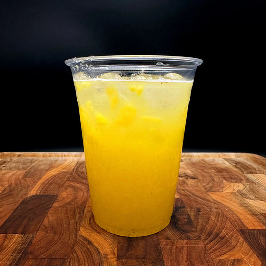 Image of Pineapple Mango Agua Fresca, a refreshing drink made with fresh pineapple and mango, sweetened with La Morena Mexican brown sugar.